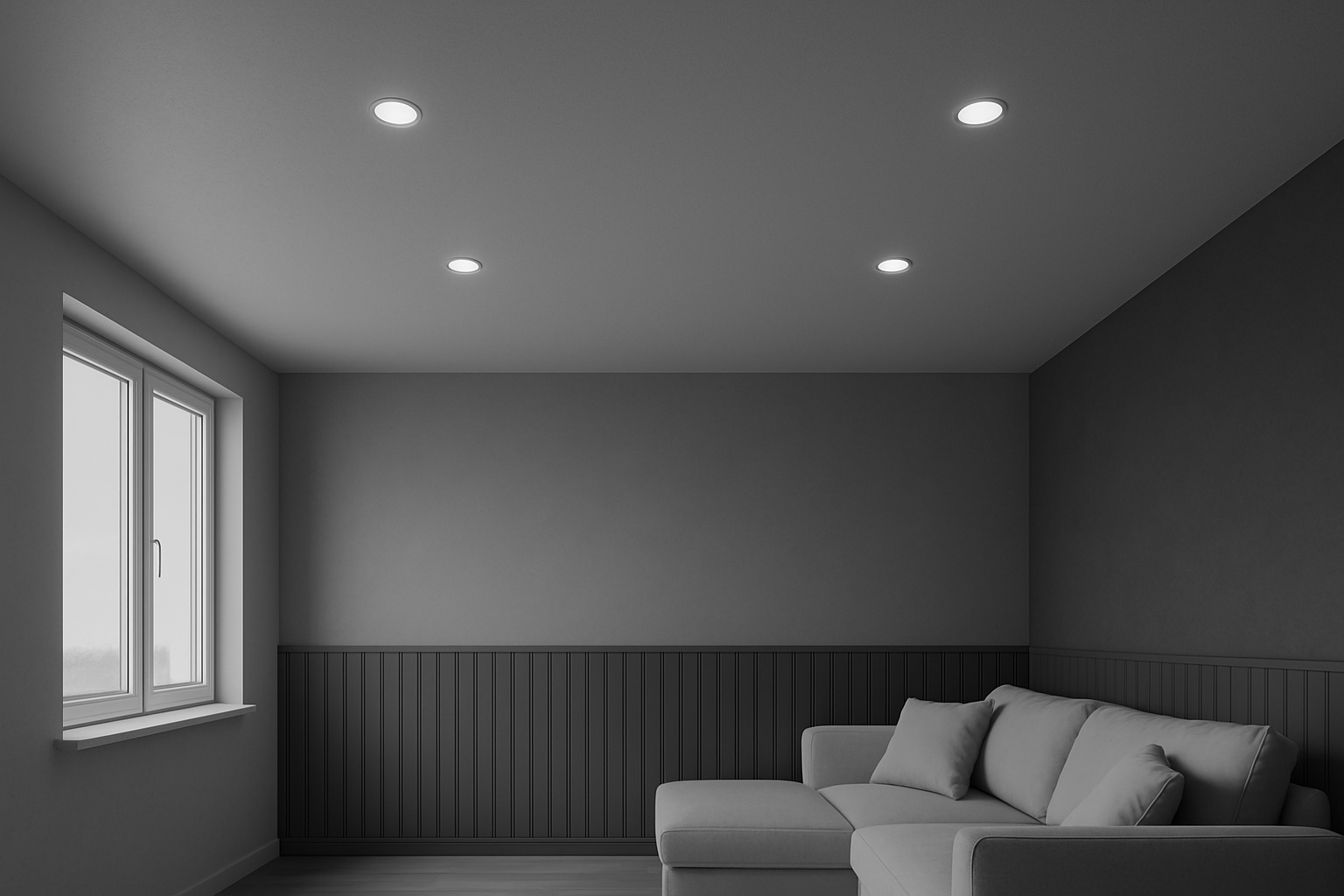 Матовый натяжной потолок — гостиная